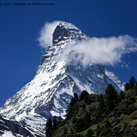 Buy canvas prints of The Matterhorn under a blue sky by Jim Jones