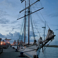 Buy canvas prints of Tall Ship at Dusk by Jim Jones