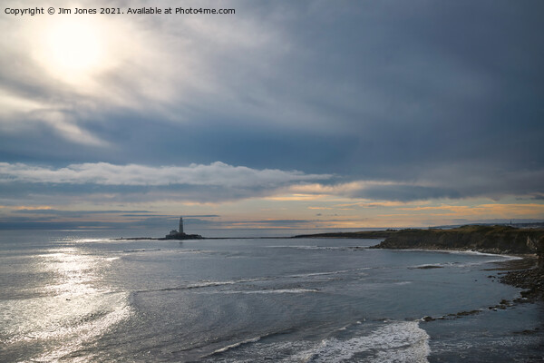 Overcast morning at St Marys Island Picture Board by Jim Jones