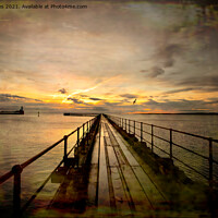 Buy canvas prints of Sunrise over the Old Wooden Pier by Jim Jones