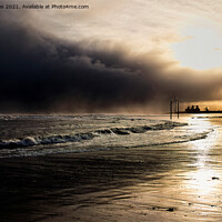 Buy canvas prints of Storm Clouds on Cambois Beach by Jim Jones