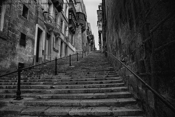 Valletta steps Picture Board by Jim Jones