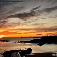 Buy canvas prints of December sunrise over Cullercoats Bay by Jim Jones