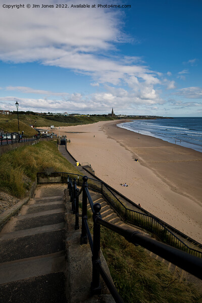 The steps down to Tynemouth Long Sands Picture Board by Jim Jones