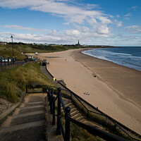 Buy canvas prints of The steps down to Tynemouth Long Sands by Jim Jones
