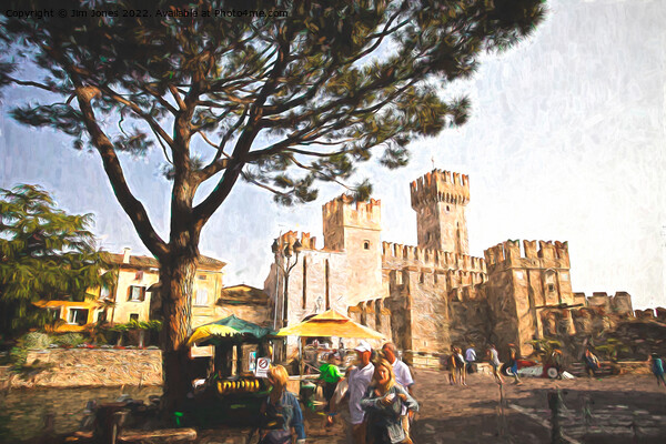 Sirmione Scaliger Castle with artistic filter Picture Board by Jim Jones