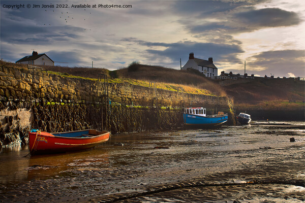 Seaton Sluice harbour in Northumberland (rework) Picture Board by Jim Jones