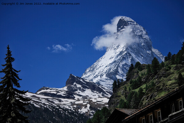 Matterhorn under a clear blue sky Picture Board by Jim Jones