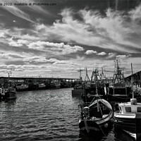 Buy canvas prints of North Shields Fish Quay in Monochrome by Jim Jones