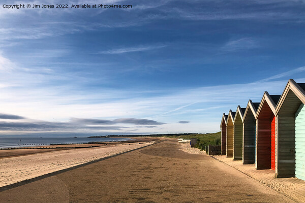Blyth beach huts in July sunshine Picture Board by Jim Jones