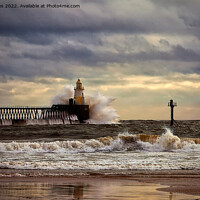 Buy canvas prints of Storm at the harbour mouth by Jim Jones