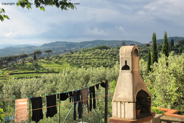 Tuscan Washing Day Picture Board by Jim Jones