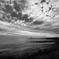 Buy canvas prints of From the cliffs at Old Hartley - Monochrome by Jim Jones