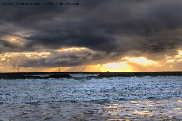 Dramatic Northumbrian Sunrise Picture Board by Jim Jones
