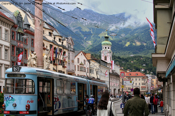 Innsbruck street scene Picture Board by Jim Jones