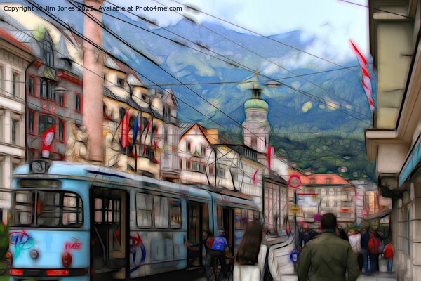 Artistic Innsbruck Street Scene Picture Board by Jim Jones