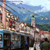 Buy canvas prints of Artistic Innsbruck Street Scene by Jim Jones