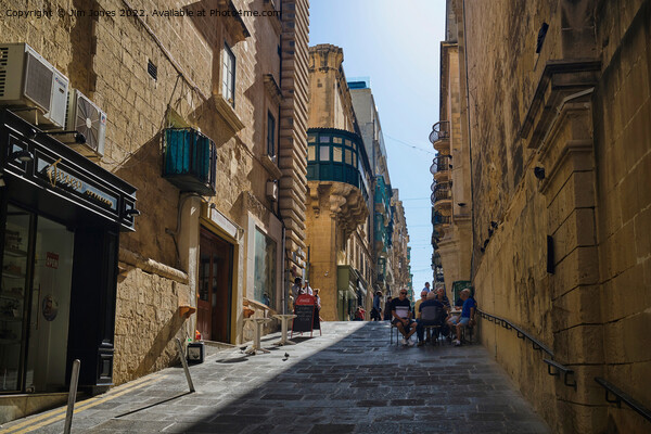 Coffee Morning in Valletta Picture Board by Jim Jones