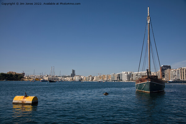 Tall Ship at Sliema, Malta Picture Board by Jim Jones