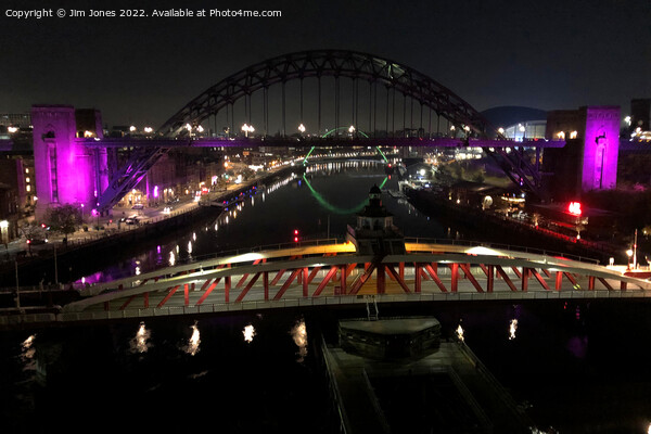 The River Tyne at night Picture Board by Jim Jones