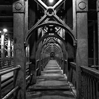 Buy canvas prints of The High Level Bridge, Newcastle upon Tyne - Monochrome by Jim Jones