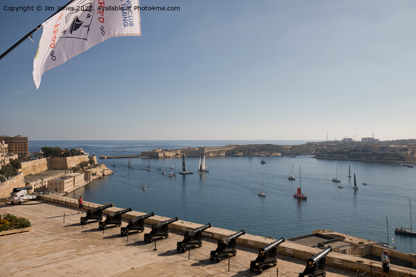 Grand Harbour Valletta Picture Board by Jim Jones
