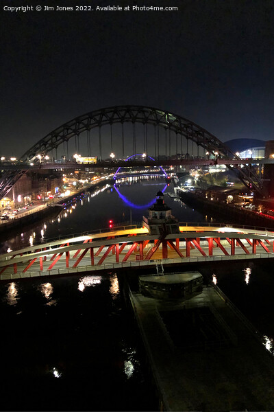The River Tyne at night - Portrait Picture Board by Jim Jones