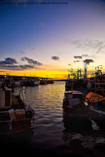 North Shields Fish Quay at Dusk Picture Board by Jim Jones