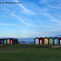 Buy canvas prints of Christmas time at the beach huts by Jim Jones