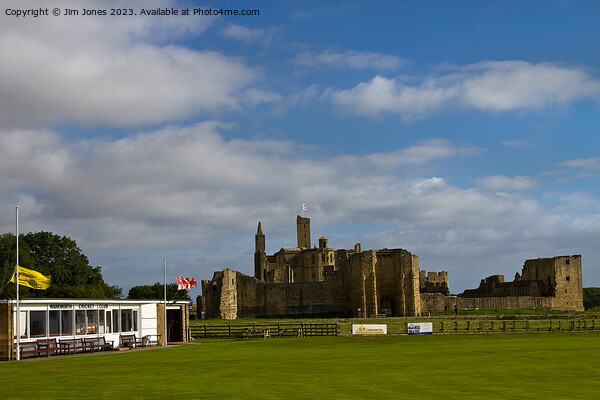 Warkworth Cricket Club and Castle Picture Board by Jim Jones