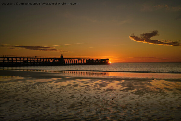 January Sunrise at the end of the pier Picture Board by Jim Jones