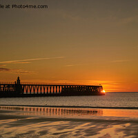 Buy canvas prints of January Sunrise at the end of the pier - Panorama by Jim Jones