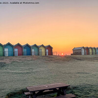 Buy canvas prints of Beach Huts Sunrise by Jim Jones