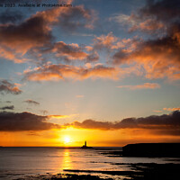 Buy canvas prints of New Year's Day sunrise in Northumberland by Jim Jones