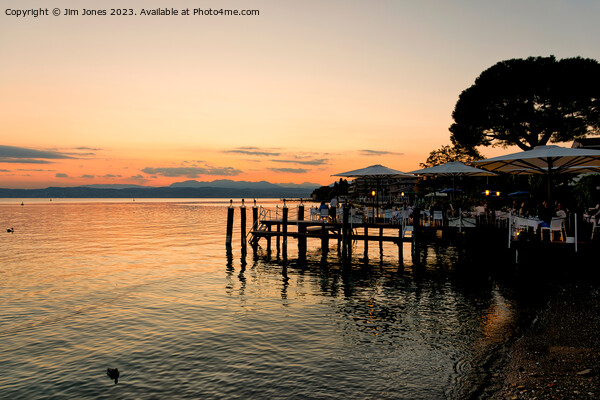 Sunset Dining on Lake Garda Picture Board by Jim Jones