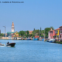 Buy canvas prints of The approach to Burano - Panorama by Jim Jones