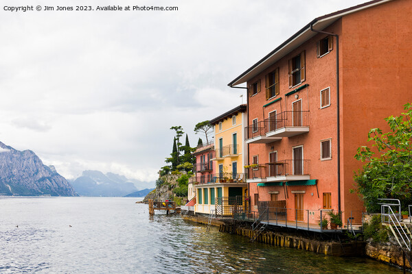 Colourful Houses of Malcesine on Lake Garda Picture Board by Jim Jones