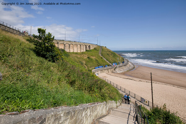 The Steps down to King Edward's Bay, Tynemouth Picture Board by Jim Jones