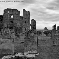 Buy canvas prints of The Holy Island of Lindisfarne - Monochrome by Jim Jones