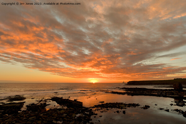Collywell Bay Sunrise Picture Board by Jim Jones