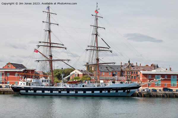 Tall Ship berthed on the River Blyth Picture Board by Jim Jones