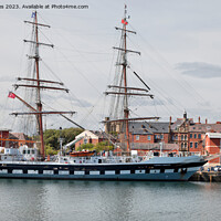 Buy canvas prints of Tall Ship berthed on the River Blyth by Jim Jones