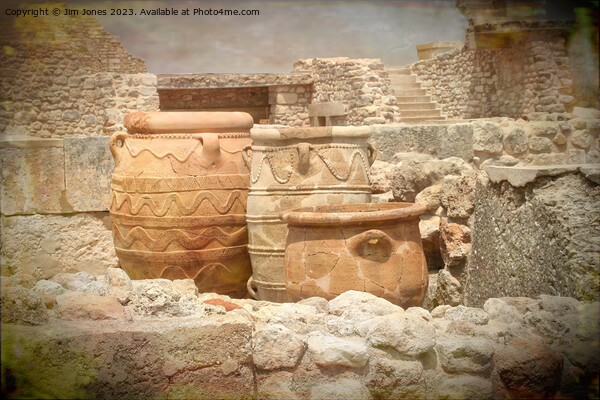 Pots at Knossos, Crete with artistic filter Picture Board by Jim Jones