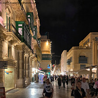 Buy canvas prints of Republic Street, Valletta after dark by Jim Jones