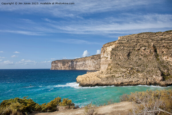 The Cliffs at Xlendi, Gozo Picture Board by Jim Jones