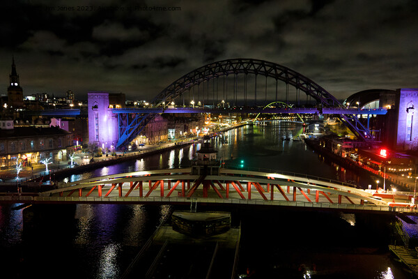 The River Tyne at Night Picture Board by Jim Jones