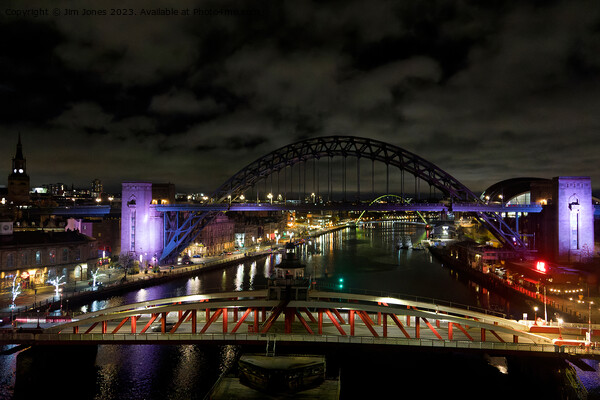 The River Tyne at Night (2) Picture Board by Jim Jones