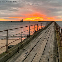 Buy canvas prints of December sunrise over the Old Wooden Pier by Jim Jones