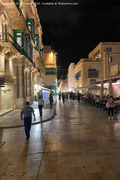 Republic Street, Valletta after dark - Portrait Picture Board by Jim Jones