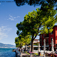 Buy canvas prints of Autumn sunshine on Lake Garda by Jim Jones